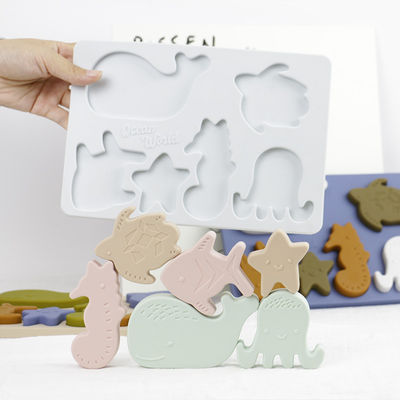 गुणवत्ता  Sea Ocean Animals Silicone Puzzle , Educational Montessori Baby Puzzle फैक्टरी