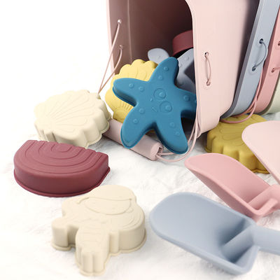 थोक बिक्री सिलिकॉन बेबी खिलौना बाल्टी सेट समुद्र तट खिलौना