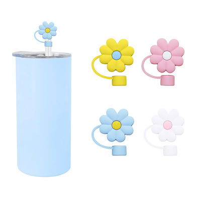 विभिन्न फूल सिलिकॉन स्ट्रॉ स्ट्रॉ हैट कैप टॉपर्स Tumbler कप के लिए कवर