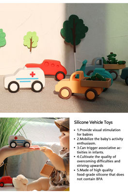 सॉफ्ट सिलिकॉन मोंटेसरी कार और प्लेन खिलौने - शिशुओं के लिए गैर विषैले विकासात्मक खिलौने