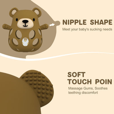 PAISEN Bear Teething Glove Unisex Custom BPA-Free Newborn Gifts Cute Animal Shaped Silicone Teething Toys Soft Baby Teeth. पेसेन बियर टूथिंग ग्लोव यूनिसेक्स कस्टम बीपीए मुक्त नवजात उपहार प्यारा जानवर के आकार का सिलिकॉन टूथिंग खिलौने मुलायम बेबी दांत