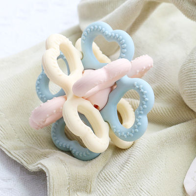 PAISEN BSCI Rattle Baby Teether Ball Toy BPA Free Silicone Soft Ball Easy to Hold Teether for Babies Ages 6 Months+ (बीपीए मुक्त सिलिकॉन सॉफ्ट बॉल आसान से पकड़ने के लिए)