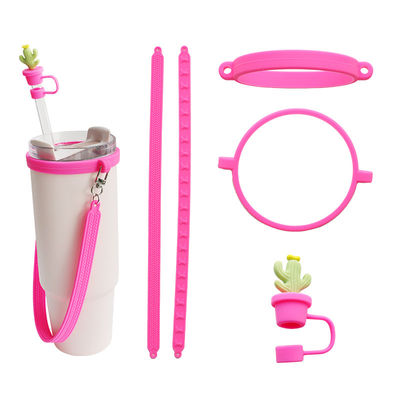 कस्टम सिलिकॉन Lanyard हैंडल Sling के लिए Tumbler व्यक्तिगत विरोधी फिसलने Sippy कप लेबल पानी की बोतल ले जाने के लिए स्ट्रैप बार सामान