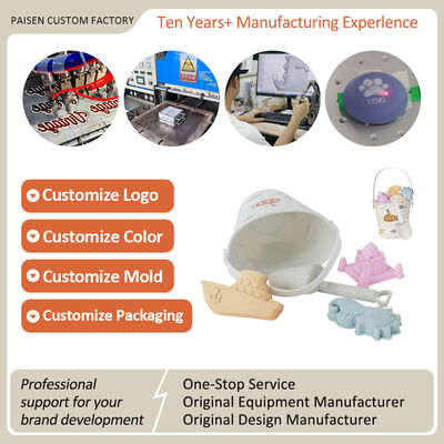 Customized Baby Silicone Sand Bucket Set | 6-Piece Beach Toy Kit with Molds & Shovel | BPA-Free Soft Silicone for Toddler Summer Outdoor Play | OEM ODM