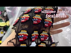 DIY पेन कीचेन के लिए कस्टम हेलोवीन खोपड़ी कद्दू सिलिकॉन फोकल मनका